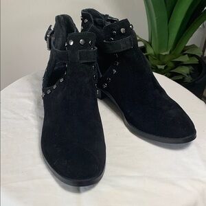 Carlos by Carlos Santana Black Ankle Booties with Buckle Details